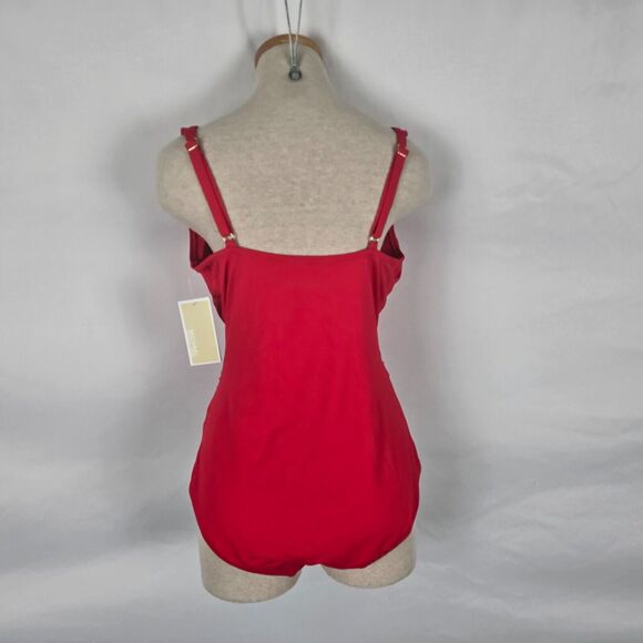 Michael Kors One Piece Swimsuit Women's 14 Red Cruise 2020 Crossover NWT - Picture 8 of 16